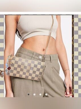 Louis Vuitton AZUR DAMIER zippy wallet vintage with unbranded chain removable